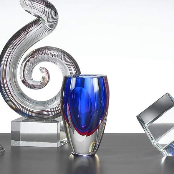 Essence Murano Style Art Glass Violet 6" Vase-J515