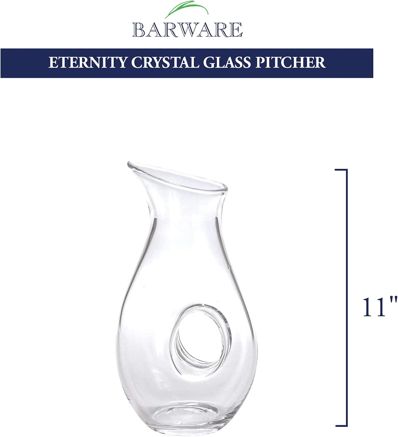 Eternity European Mouth Blown Lead Free Crystal Pitcher 28 Oz. H11-SL10