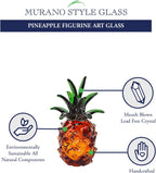 Murano Style Mouth Blown Art Glass 10" Pineapple.-J594