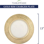 Authentic Gold Leaf Round 13 inch Glass Charger Plate - P244G