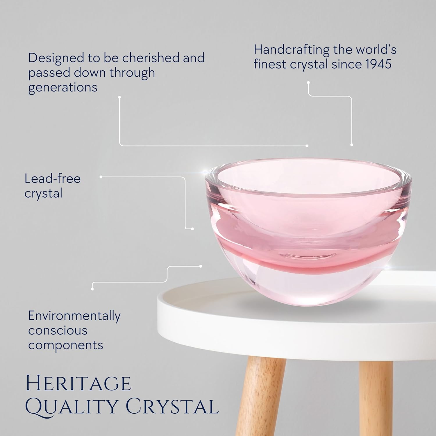 Penelope Pink Mouth Blown European Lead Free Crystal 6" Bowl-K2009