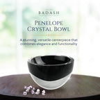 Jet Black Penelope Mouth Blown European Lead Free Crystal 6" Bowl-K2014