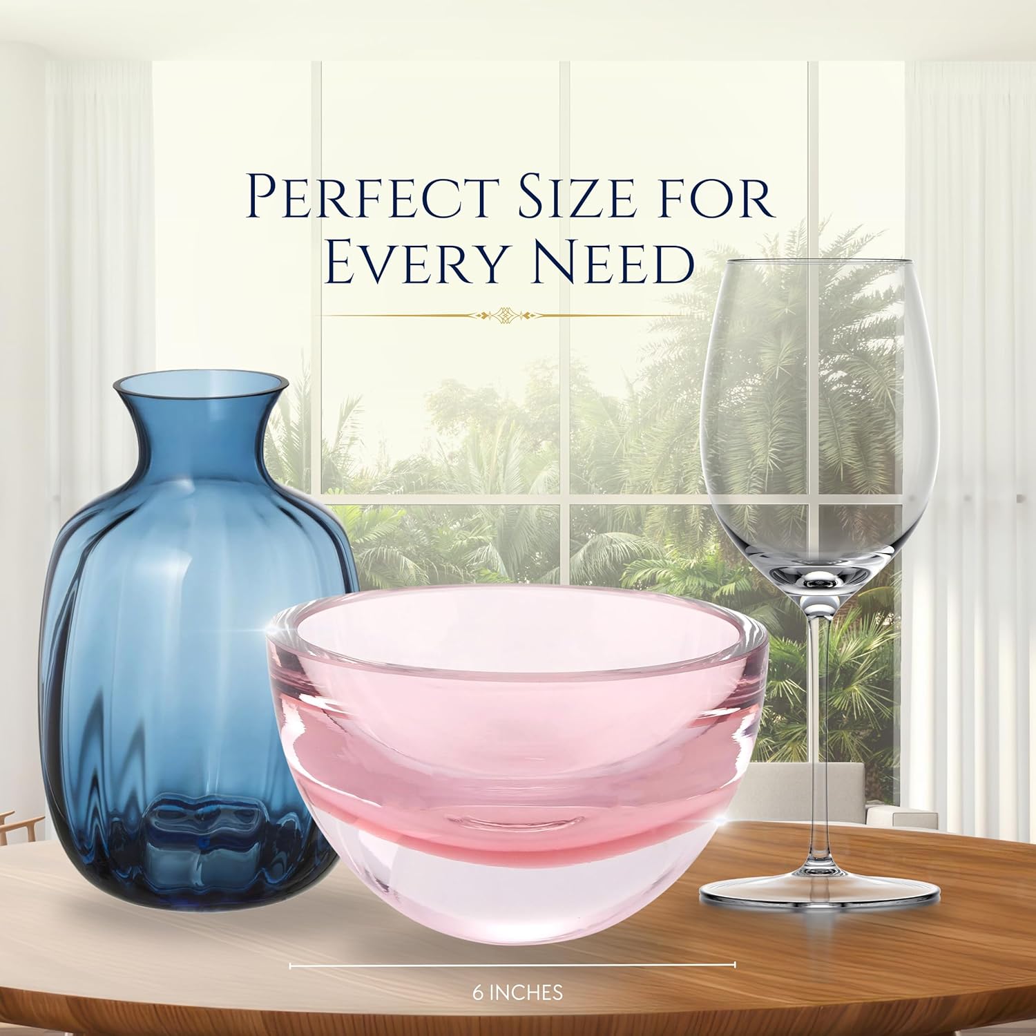 Penelope Pink Mouth Blown European Lead Free Crystal 6" Bowl-K2009