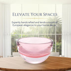 Penelope Pink Mouth Blown European Lead Free Crystal 6" Bowl-K2009