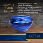 Cobalt Blue Alabaster Glass 6" Round Salad or Candy Bowl-P264