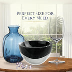 Jet Black Penelope Mouth Blown European Lead Free Crystal 6" Bowl-K2014