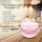 Penelope Pink Mouth Blown European Lead Free Crystal 6" Bowl-K2009