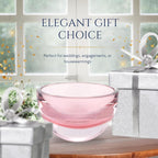 Penelope Pink Mouth Blown European Lead Free Crystal 6" Bowl-K2009