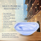 Blue Alabaster Glass 10" Squarish Salad or Serving Bowl-P282