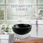 Jet Black Penelope Mouth Blown European Lead Free Crystal 6" Bowl-K2014