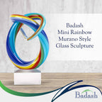 Murano Style Mini Rainbow Art Glass Centerpiece 6" Tall-GW633