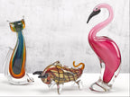 Murano Style Art Glass 13" Pink Flamingo-J446