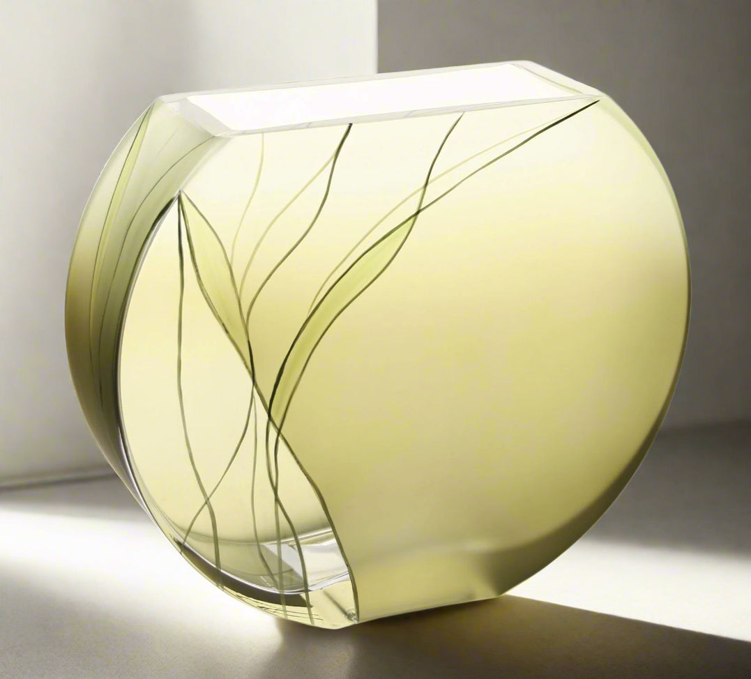 Evergreen European Mouth blown and Hand Decorated 9" Vase-CD108