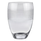 Crystal Vase - Geometric Deep Sandblasted Mouth Blown European 12" -CD861