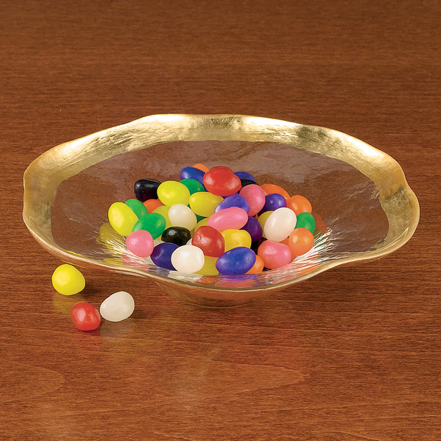 The Wave - Authentic Gold Leaf Decorated Glass 8" All Purpose Bowl-P720G