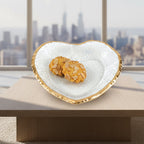 Goldedge Heart Plate - Hand Decorated Gold Leaf Edge Blown Glass 7.5" -F3026