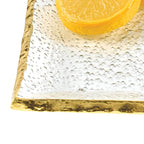 Set of 4 Gold Edge Handcrafted Glass 5" Square Plates-F3041PK