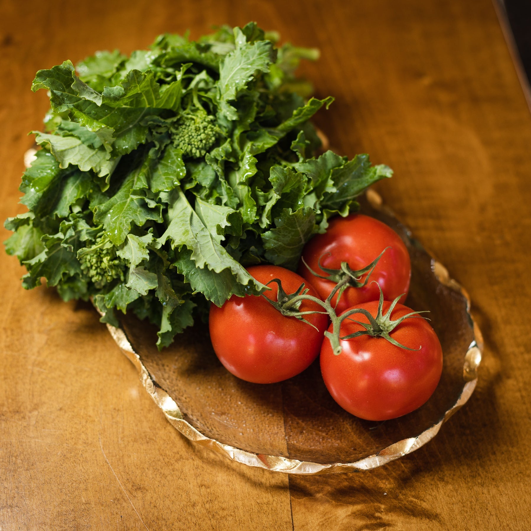 GoldedgeHand Decorated Gold Leaf Chiseled Edge Oval Glass 8 x 14" Platter-F3045