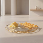 Goldedge Hand Decorated Gold Leaf Chiseled Edge 13" Turning Platter or Lazy Susan-F3054