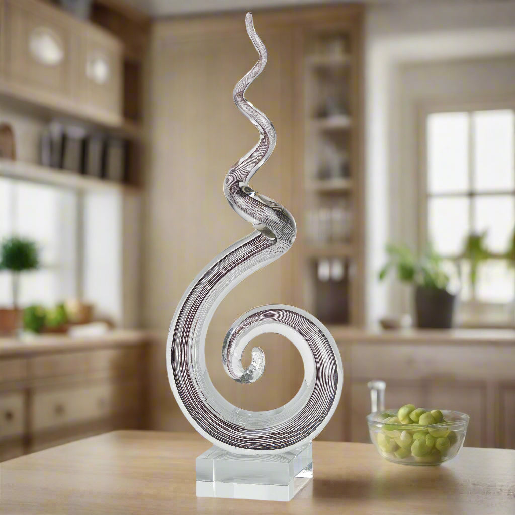 Corkscrew Murano Style Art Glass Centerpiece 18" Tall - GW500