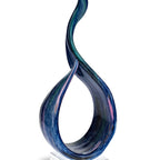 Murano Style Art Glass Monet Centerpiece on Black Crystal Base H18-GW527