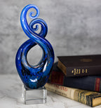 Monet Murano Style Art Glass Swirl Centerpiece on Crystal Base 10-GW529
