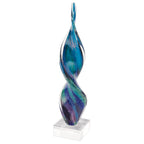 Murano Style Art Glass Firestorm Corkscrew 18" Centerpiece-GW597