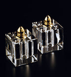 Vitality Gold Hand Made Lead Free Crystal Pair of Salt and Pepper Shakers H2.75-H144G