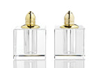 Vitality Gold Hand Made Lead Free Crystal Pair of Salt and Pepper Shakers H2.75-H144G