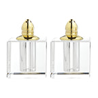 Vitality Gold Hand Made Lead Free Crystal Pair of Salt and Pepper Shakers H2.75-H144G
