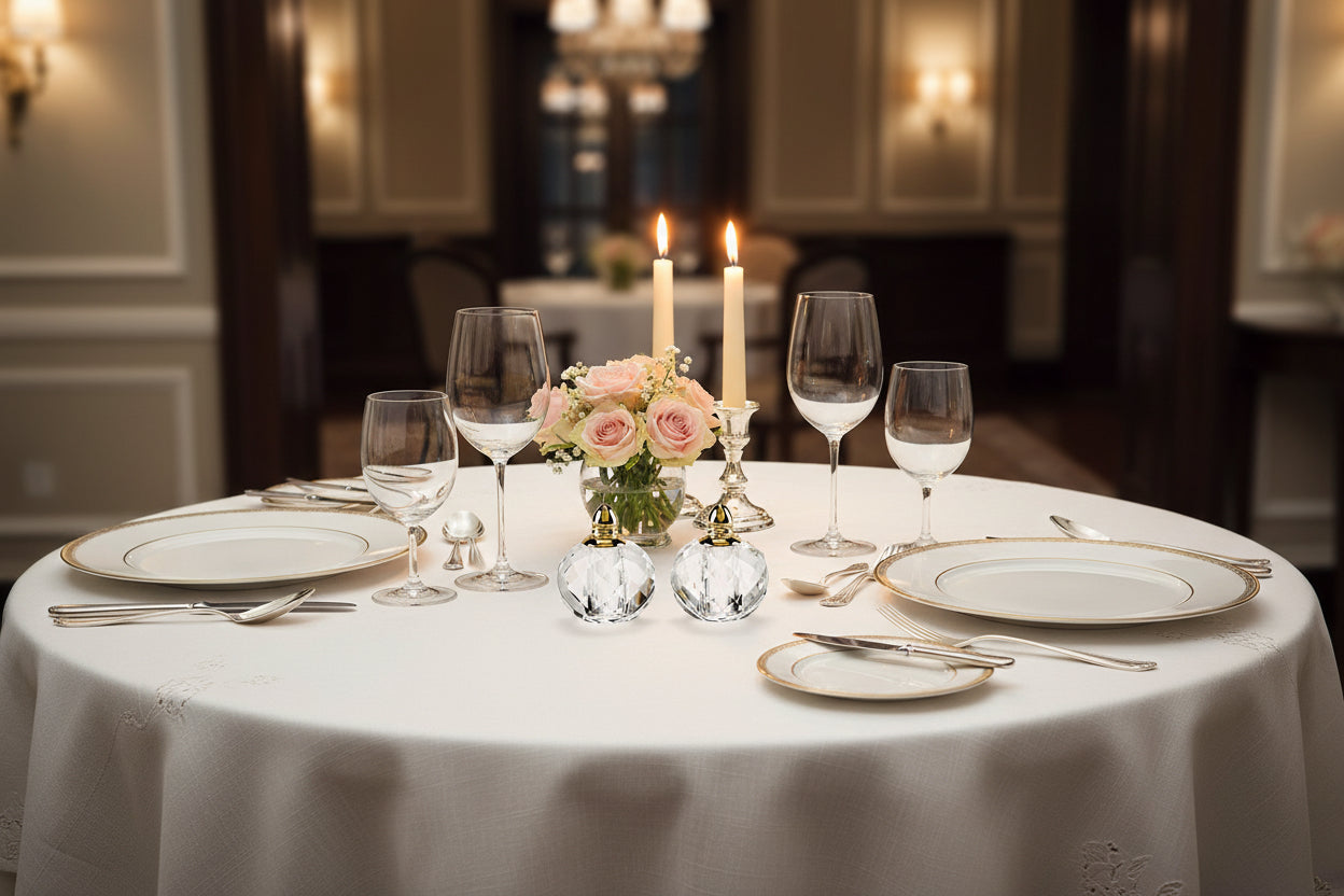 Zendra Gold Hand Made Lead Free Crystal Pair of Salt and Pepper Shakers H2.5-H145G