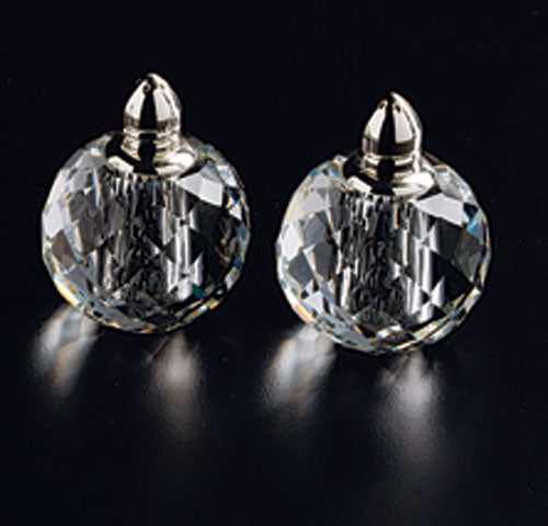 Zendra Platinum Hand Made Lead Free Pair of Crystal Salt and Pepper Shakers H2.5-H145P