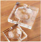 Hand Cut Crystal Excelsior Cigar Ash Tray 6 x 6 x 1 - H169