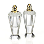 Preston Gold Handmade Lead Free Crystal Pair of Salt and Pepper Shakers - H4"-H192G