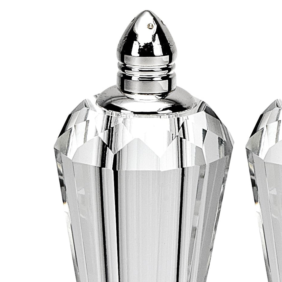 Preston Platinum Handmade Lead Free Crystal Pair of Salt and Pepper Shakers - H4-H192P
