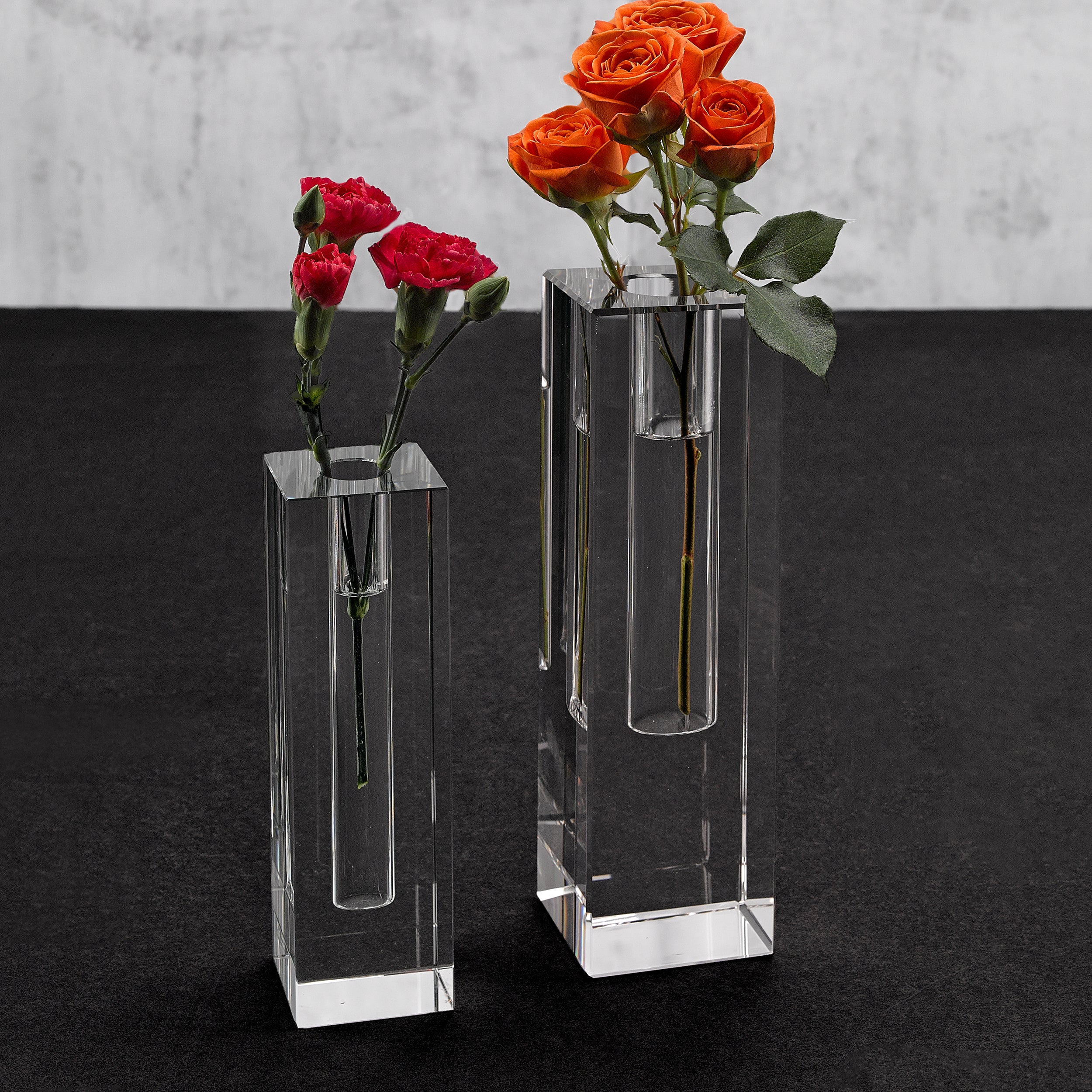 Donovan Handcrafted Square 10" Optical Crystal Vase-YD200