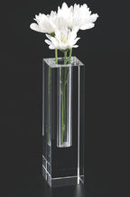 Donovan Handcrafted Square 10" Optical Crystal Vase-YD200
