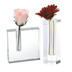 The Block Handcrafted Architectural Optical Crystal Bud Vase 5 x 5-H215