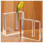 The Block Handcrafted Architectural Optical Crystal Bud Vase 5 x 5-H215