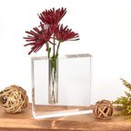 The Block Bud Vase - A Large Handcrafted Architectural Optical Crystal Bud Vase 6 x 6-H216