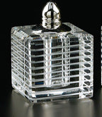 Pinstripes Platinum Handmade Lead Free Crystal Pair of Salt and Pepper Shakers - H2.75-H244P