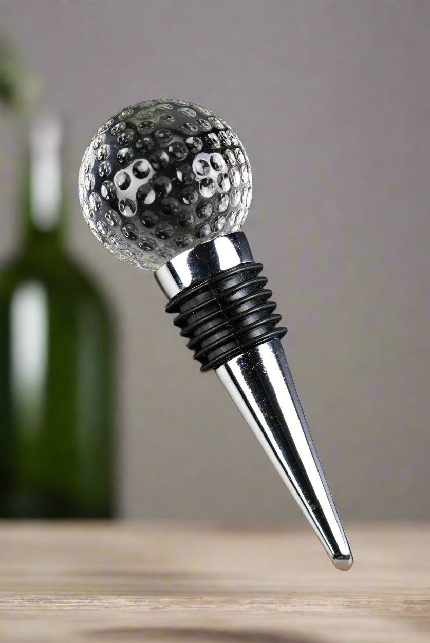 Crystal Golf Ball Bottle Stopper - H-258