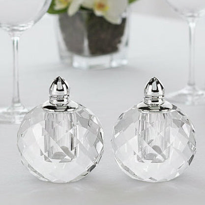Zendra Platinum Hand Made Lead Free Pair of Crystal Salt and Pepper Shakers H2.5-H145P