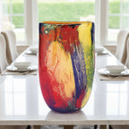 Firestorm Murano Style Art Glass 11" Oval Vase-J204