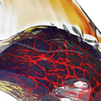 Firestorm Murano Style Art Glass Tropical Fish Figurine H 15.5" x L 18-J268