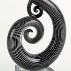 The Note - a Black and White Murano Style Art Glass Centerpeice H11" - J405