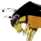 Murano Style Amber Art Glass Bull L8xh4-J409