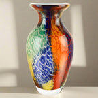 Firestorm Murano Style Art Glass 11" Vase-J425