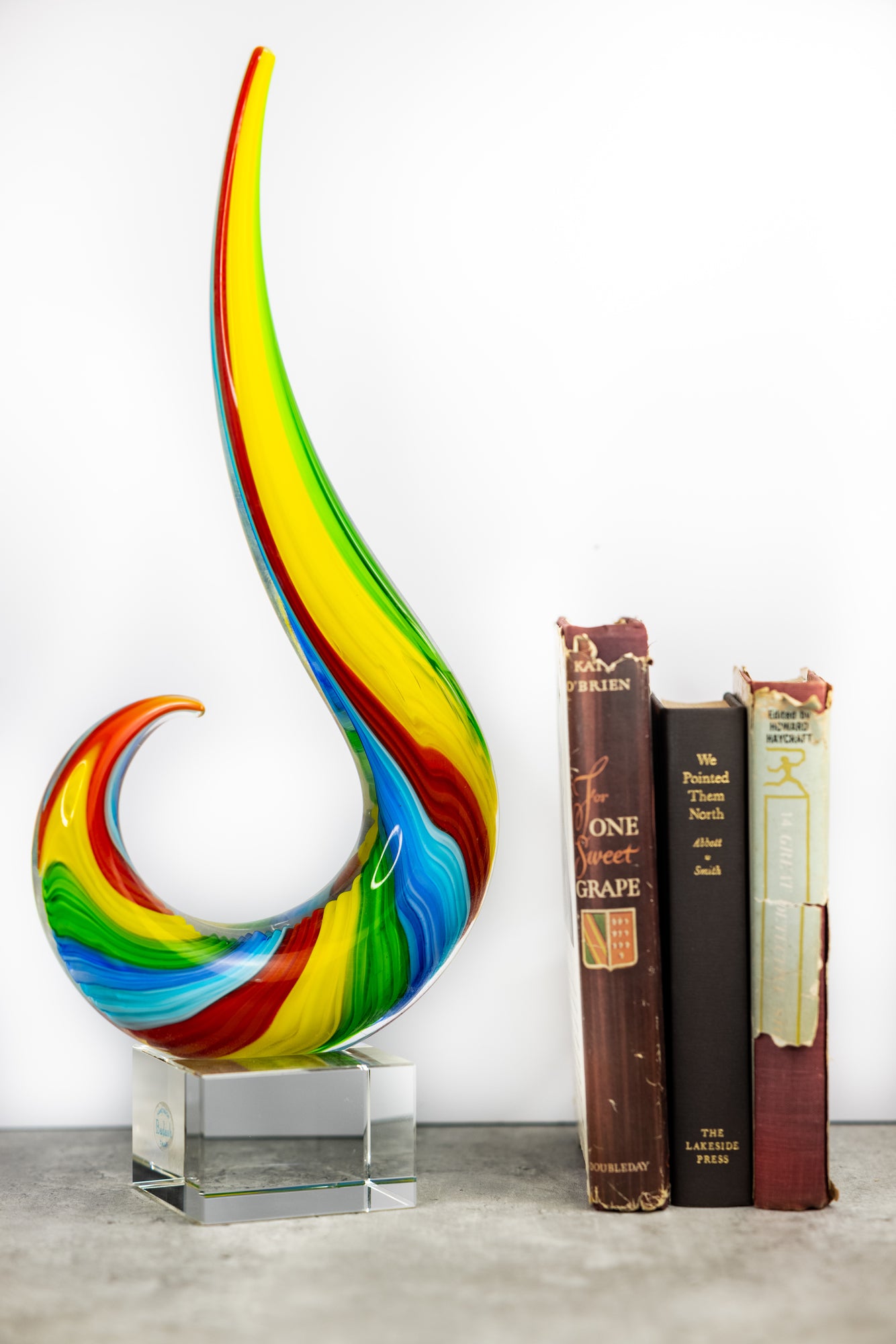 Rainbow Note Murano style 16 inch Centerpiece-J427