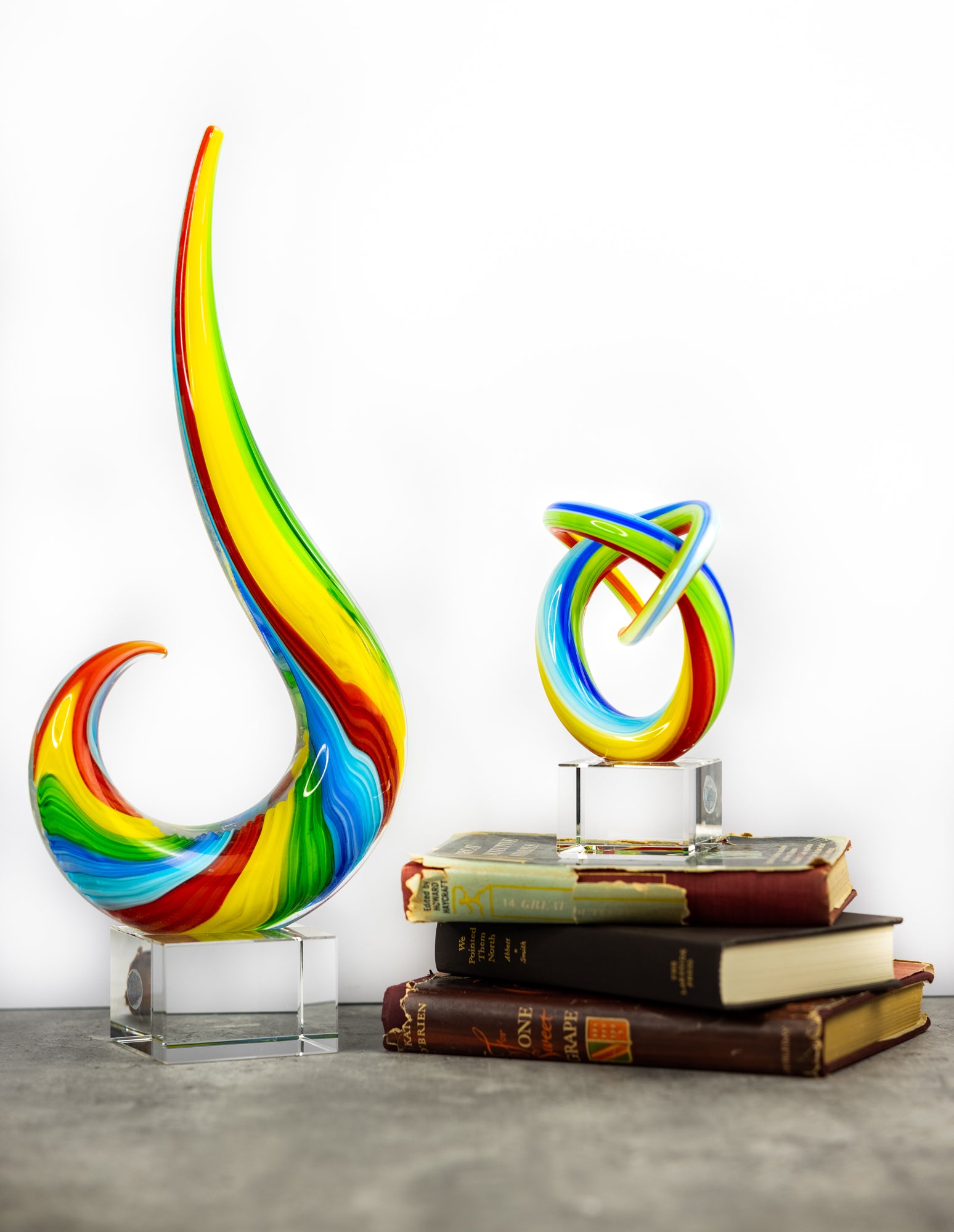 Rainbow Note Murano style 16 inch Centerpiece-J427